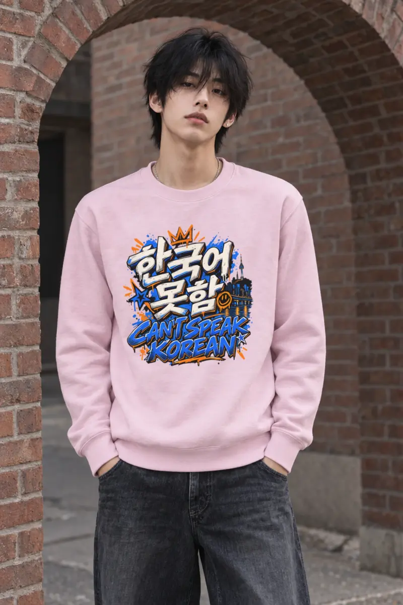 "Graffiti Korean Bubble Script" Heavy Blend Unisex Crewneck Sweatshirt