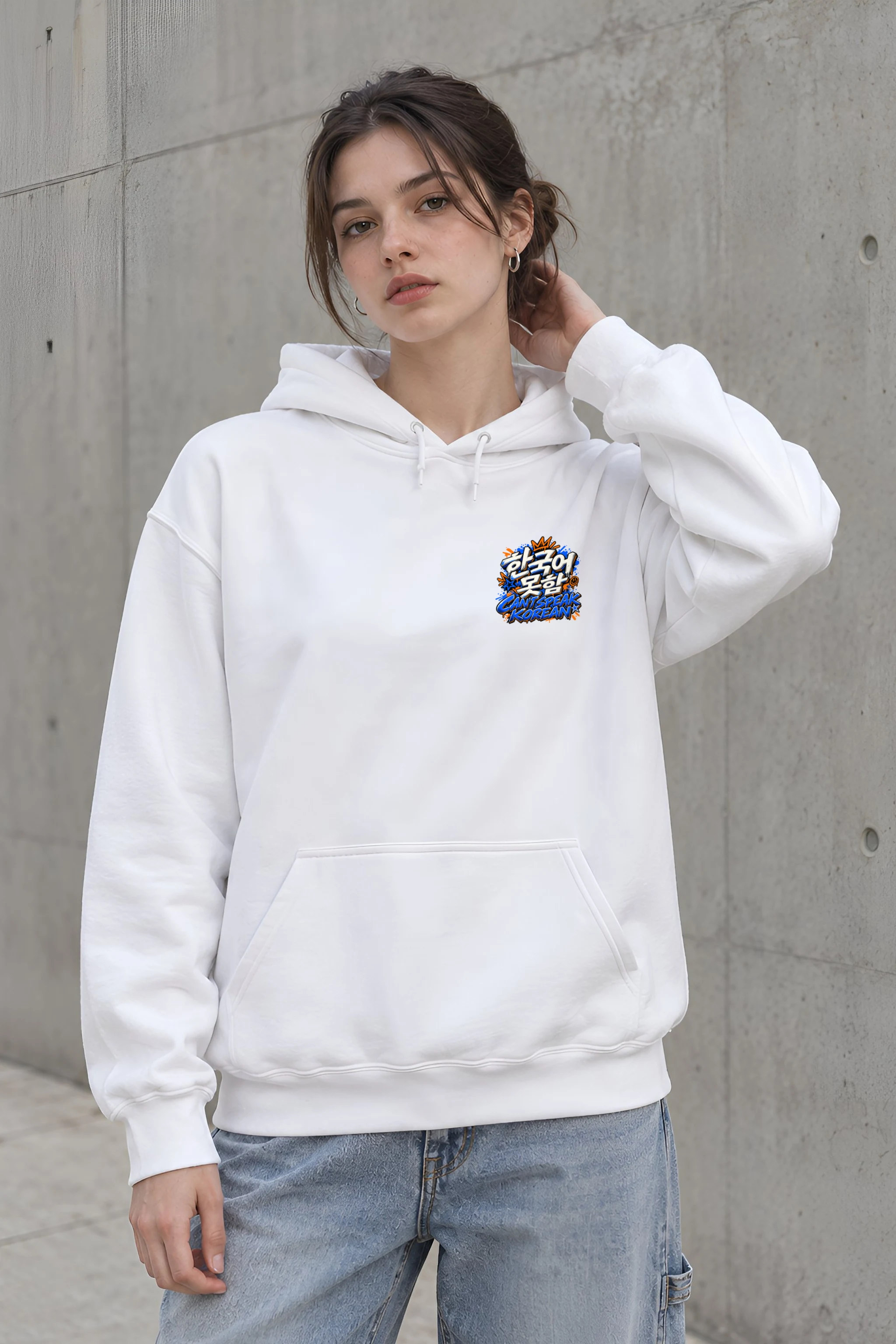 "Graffiti City Korean Phrase" Unisex Pullover Hoodie