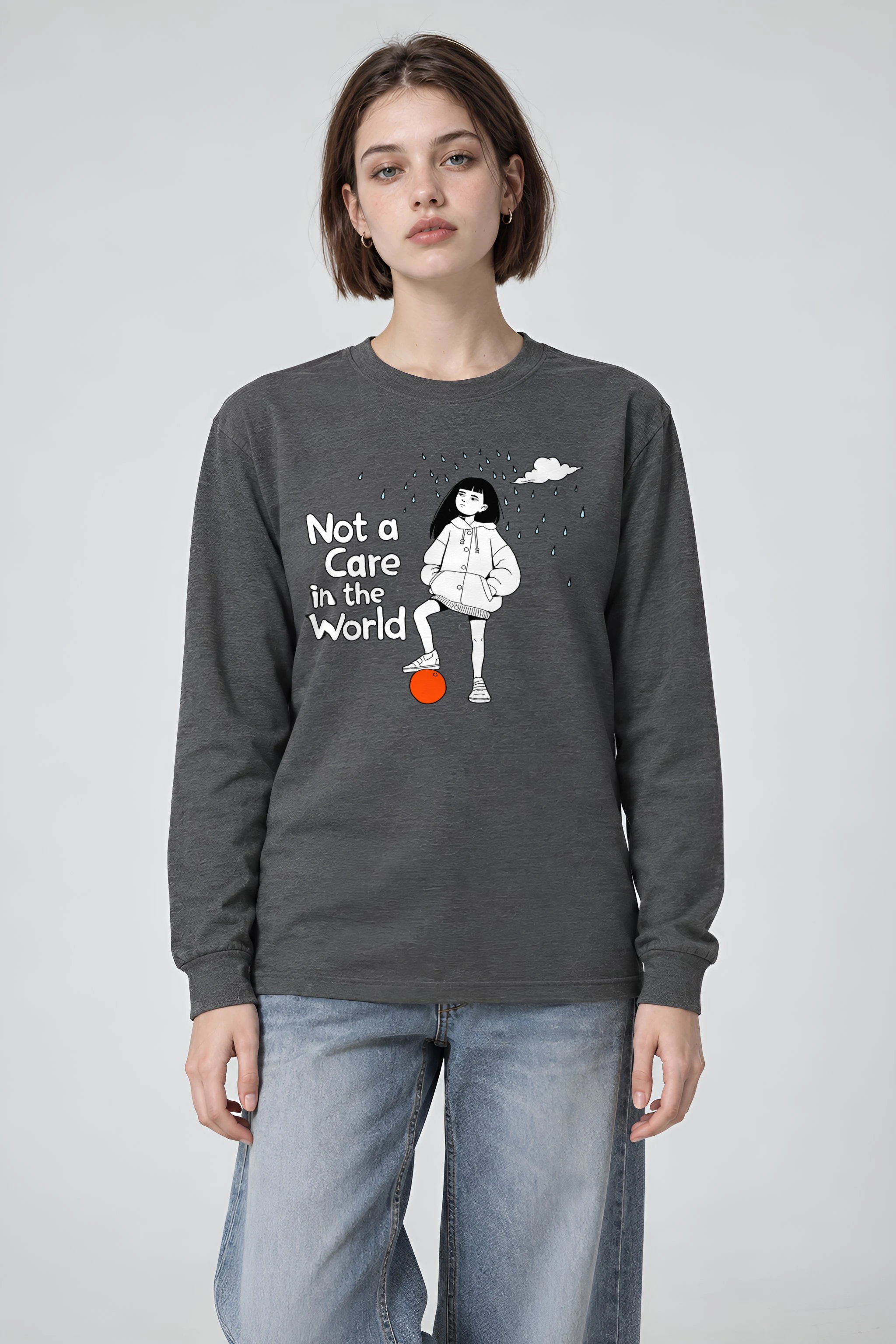 "Carefree In Rain" Unisex Longsleeve T-shirt
