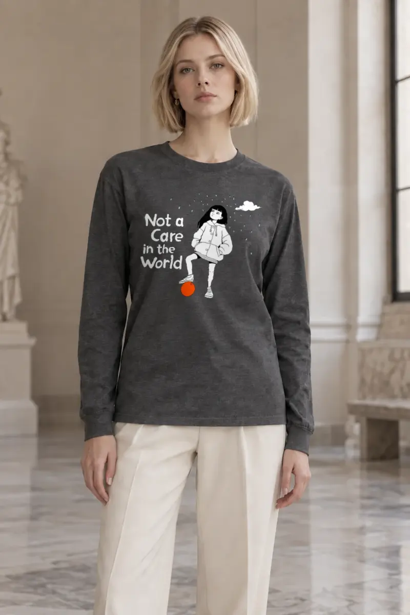 "Carefree In Rain" Unisex Longsleeve T-shirt | Gildan 2400