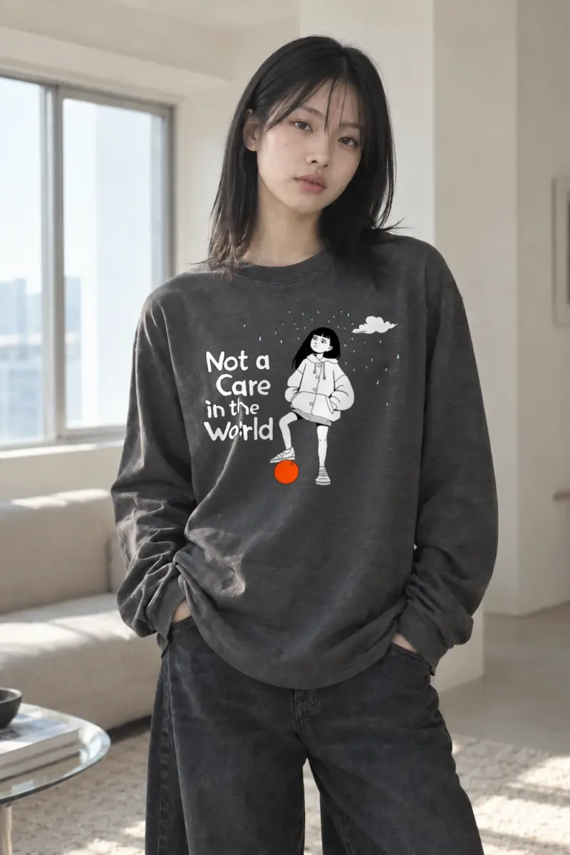 "Carefree In Rain" Unisex Longsleeve T-shirt | Gildan 2400