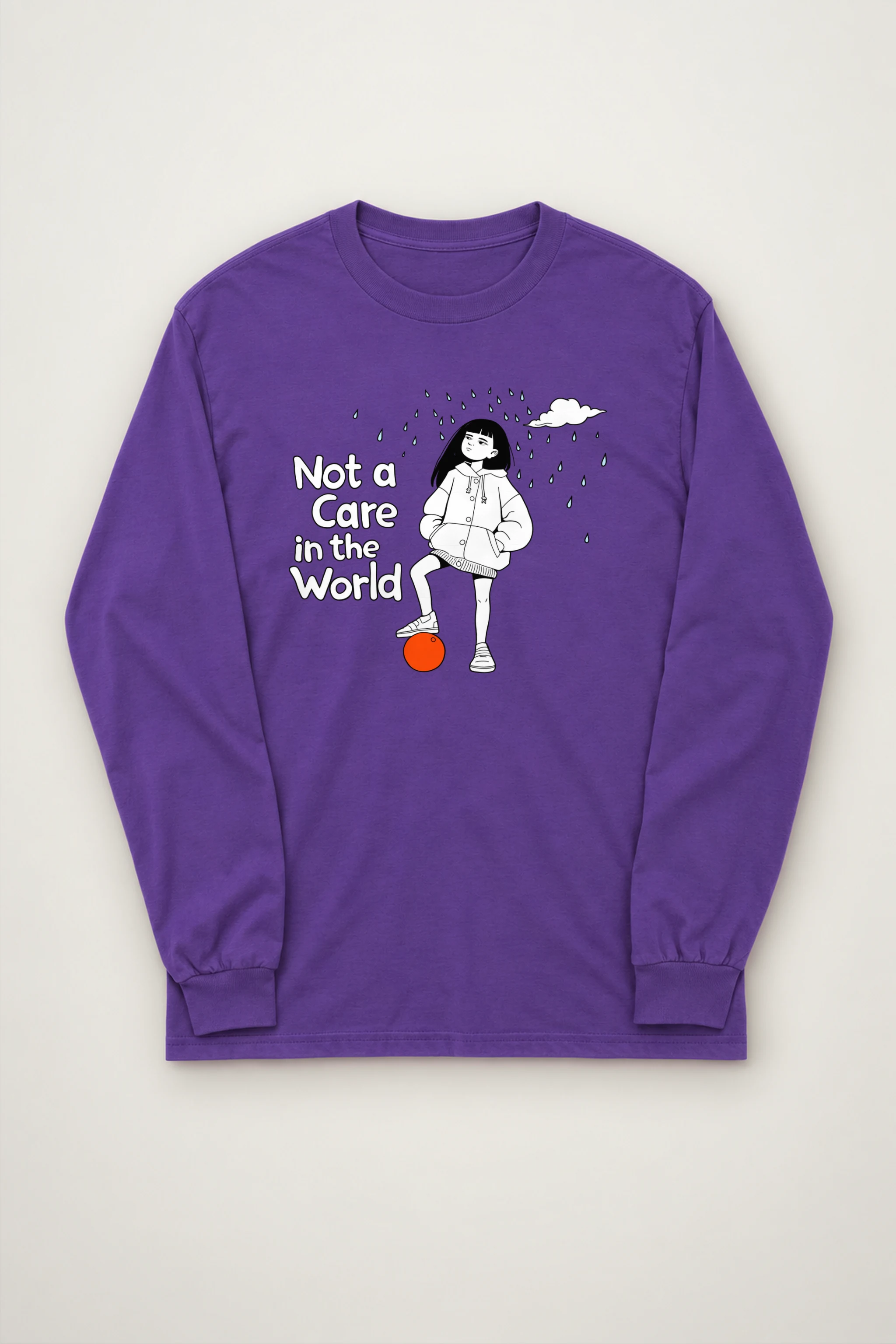 "Carefree In Rain" Unisex Longsleeve T-shirt