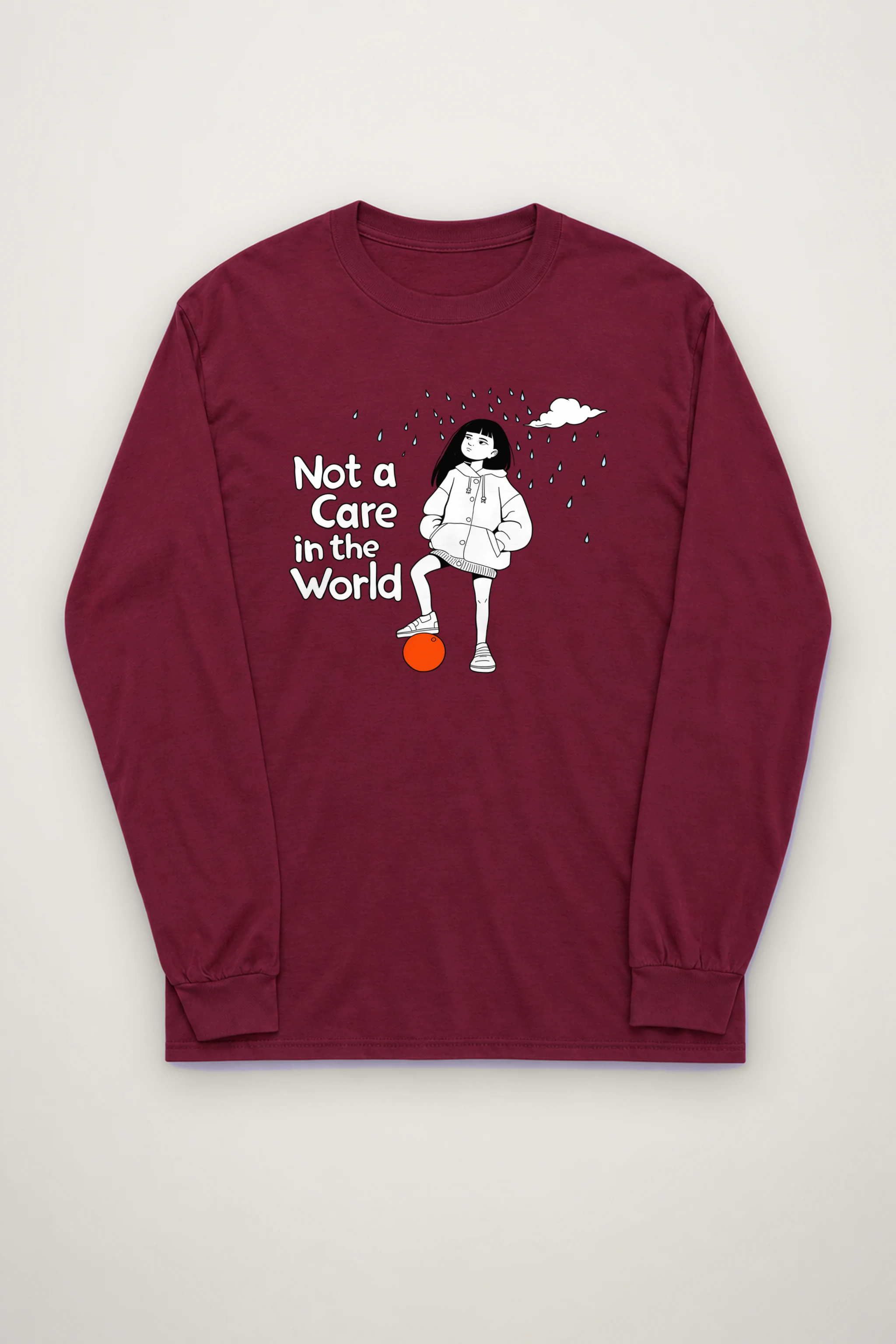 "Carefree In Rain" Unisex Longsleeve T-shirt