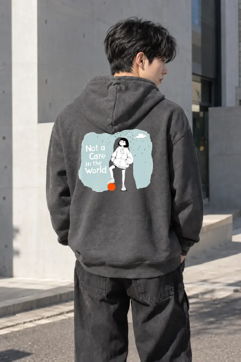 "Carefree Rain" Heavy Blend Unisex Pullover Hoodie | Gildan 18500