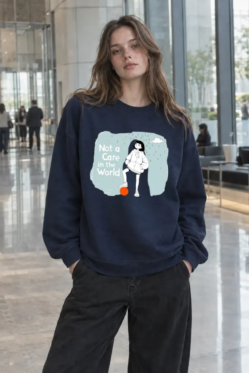 "Carefree Rain" Unisex Sponge Fleece Crewneck Sweatshirt | Bella + Canvas 3901
