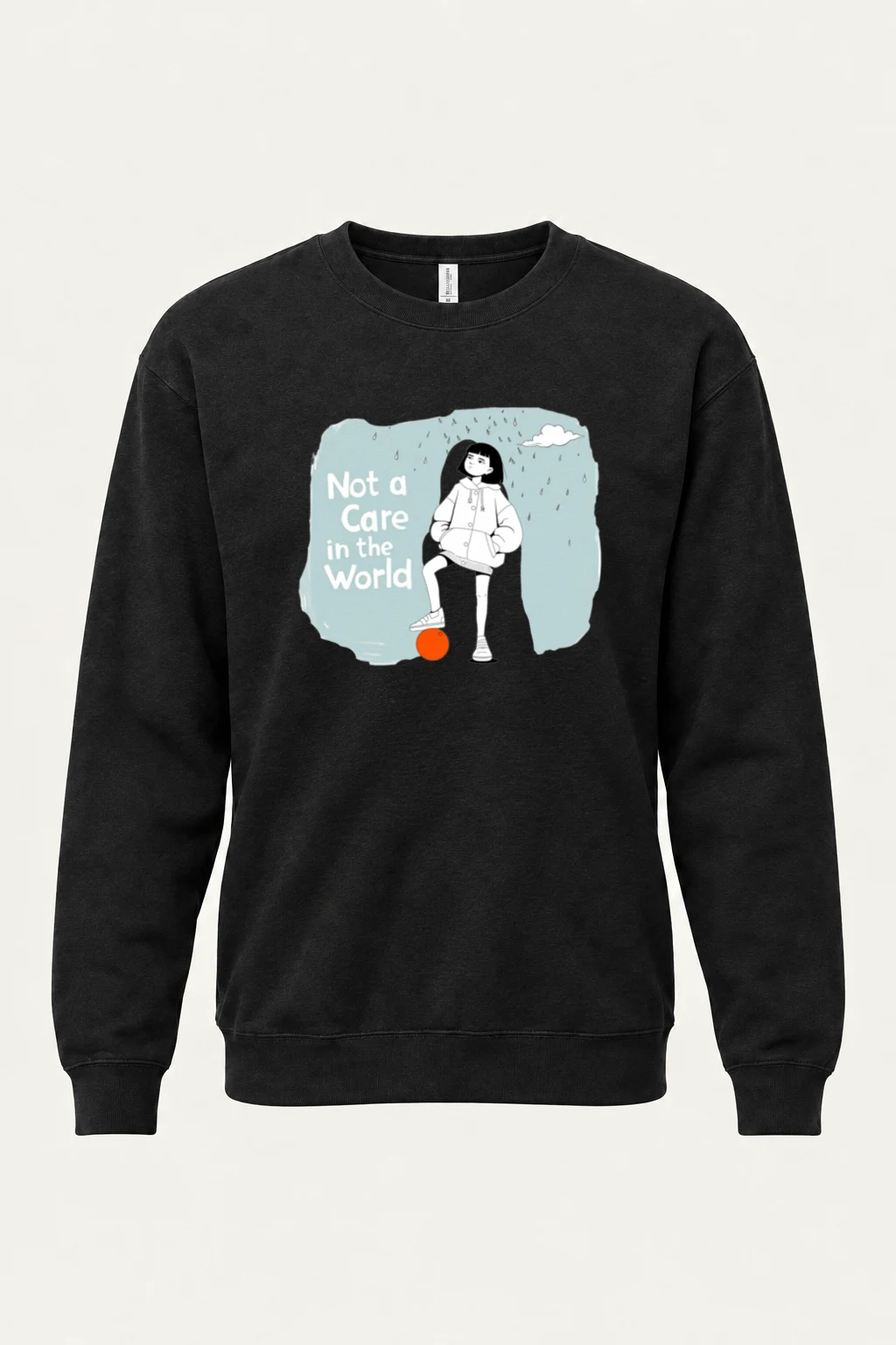 "Carefree Rain" Unisex Sponge Fleece Crewneck Sweatshirt | Bella + Canvas 3901