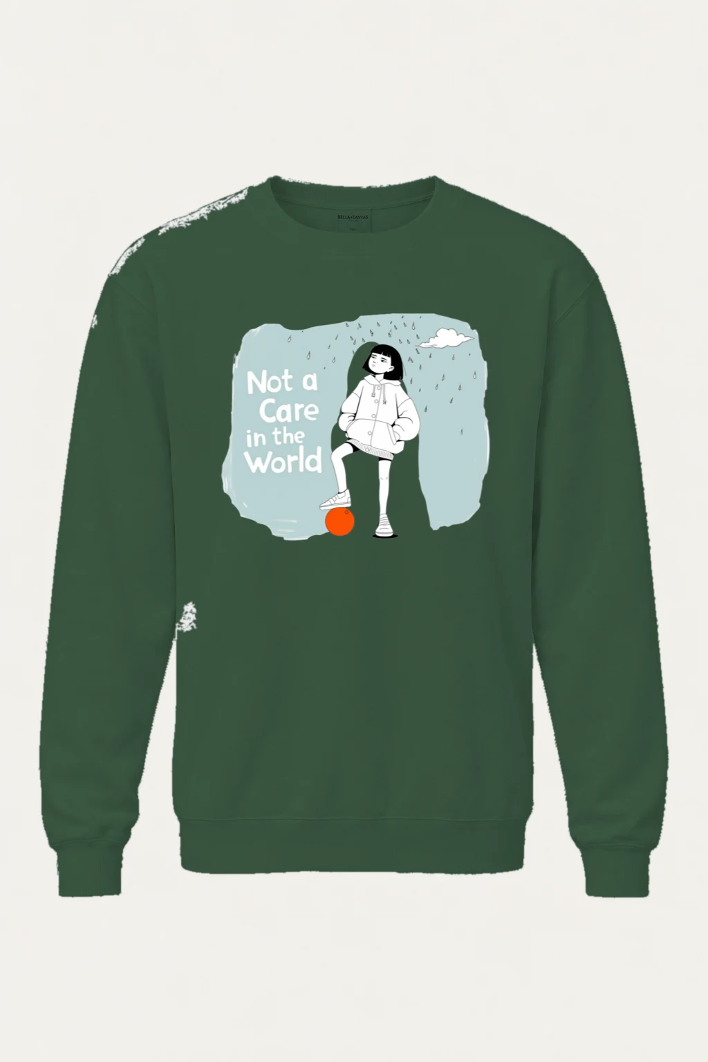 "Carefree Rain" Unisex Sponge Fleece Crewneck Sweatshirt | Bella + Canvas 3901