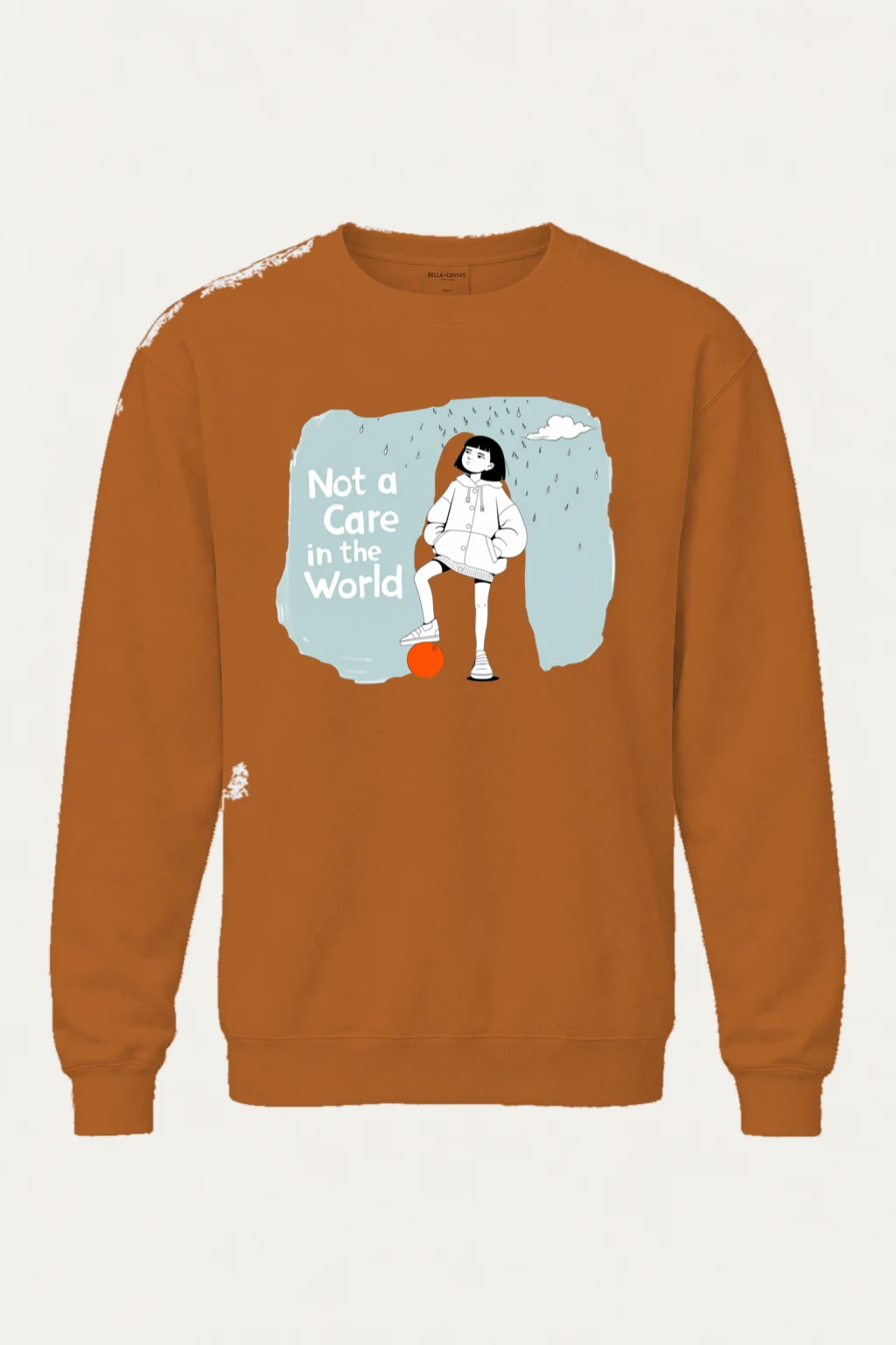 "Carefree Rain" Unisex Sponge Fleece Crewneck Sweatshirt | Bella + Canvas 3901