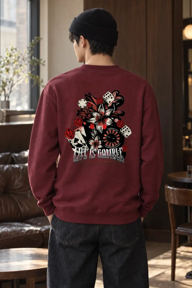 "Casino Tattoo Collage" Heavy Blend Unisex Crewneck Sweatshirt | Gildan 18000