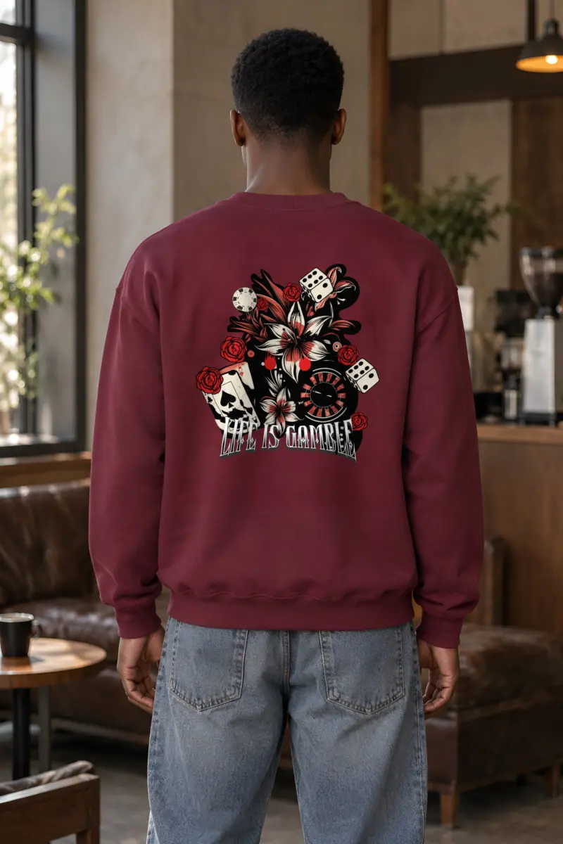 "Casino Tattoo Collage" Heavy Blend Unisex Crewneck Sweatshirt