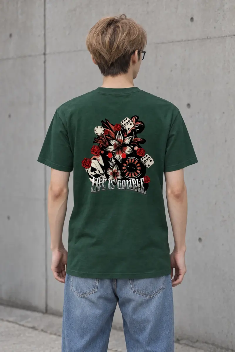 "Casino Tattoo Collage" Heavyweight Unisex Crewneck T-shirt | Gildan 5000