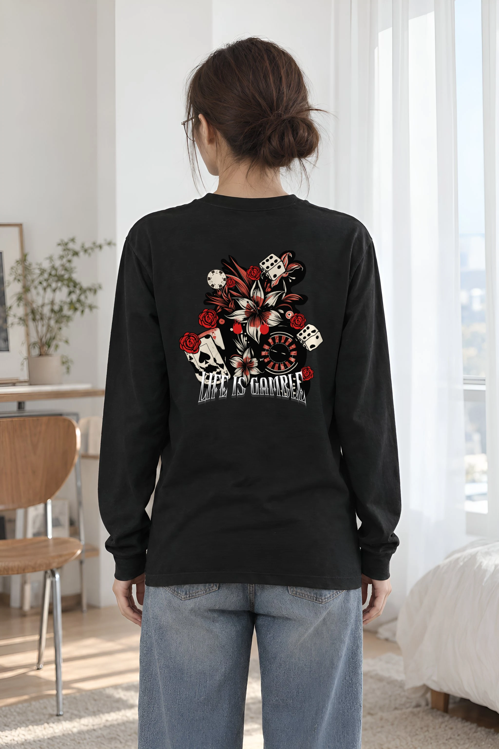 "Casino Tattoo Collage" Unisex Longsleeve T-shirt