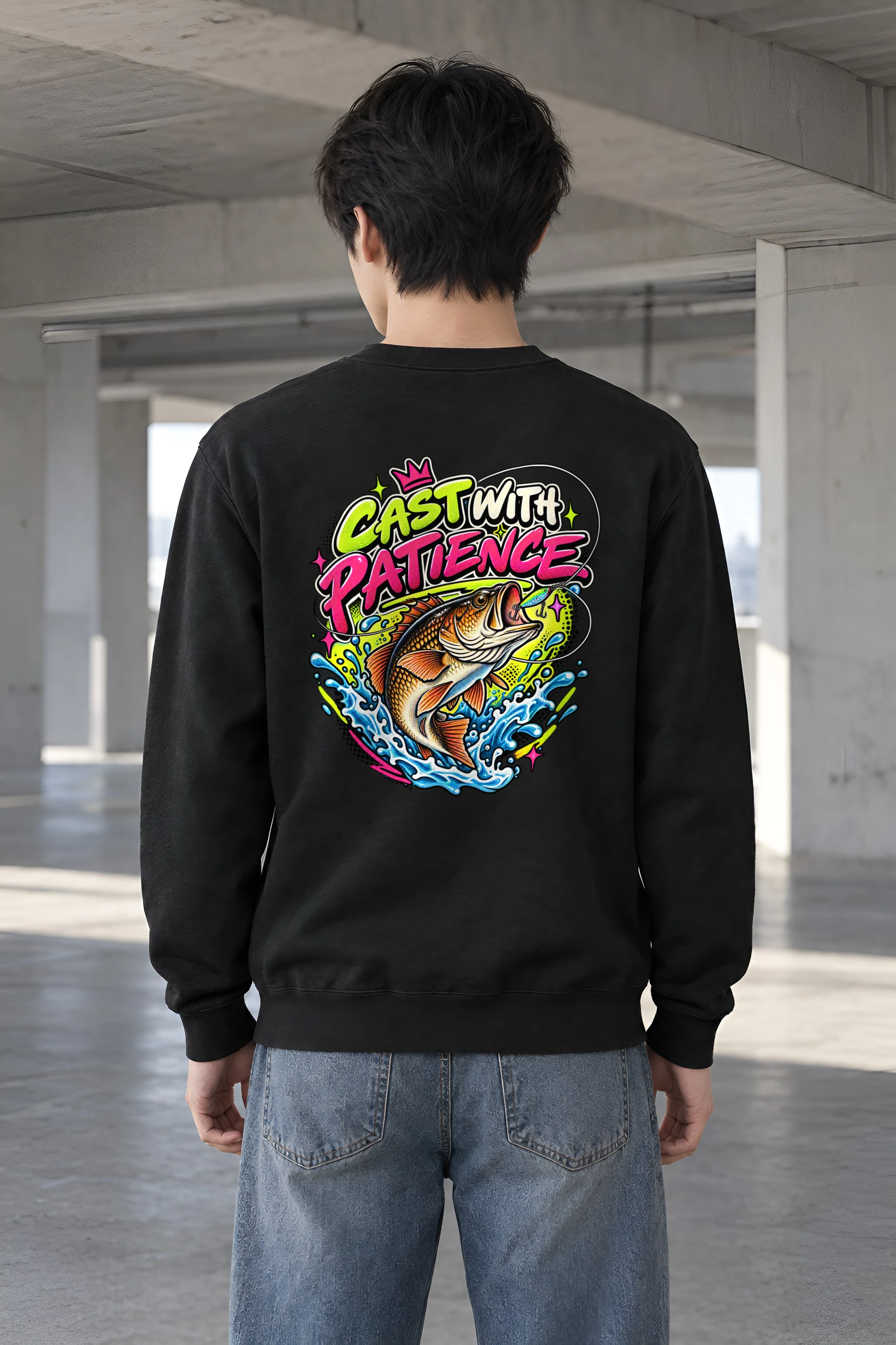 "Cast With Patience" Heavy Blend Unisex Crewneck Sweatshirt