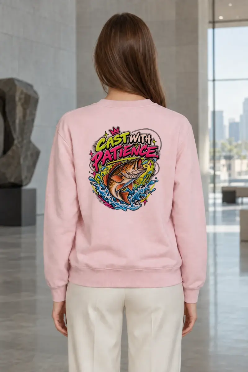 "Cast With Patience" Heavy Blend Unisex Crewneck Sweatshirt | Gildan 18000