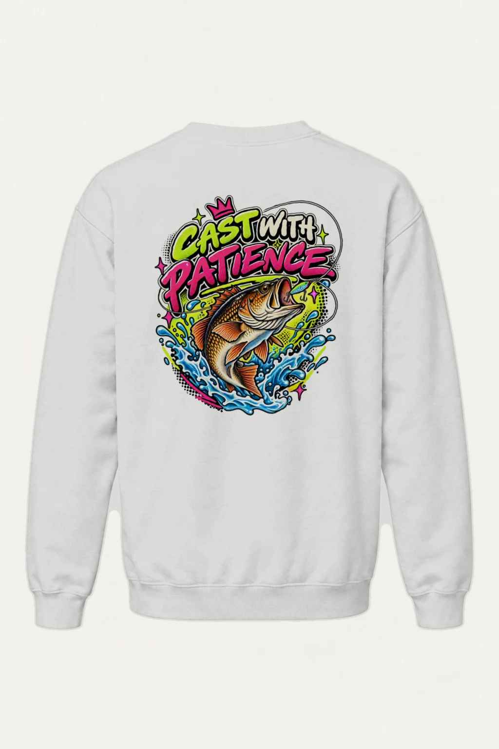 "Cast With Patience" Heavy Blend Unisex Crewneck Sweatshirt | Gildan 18000