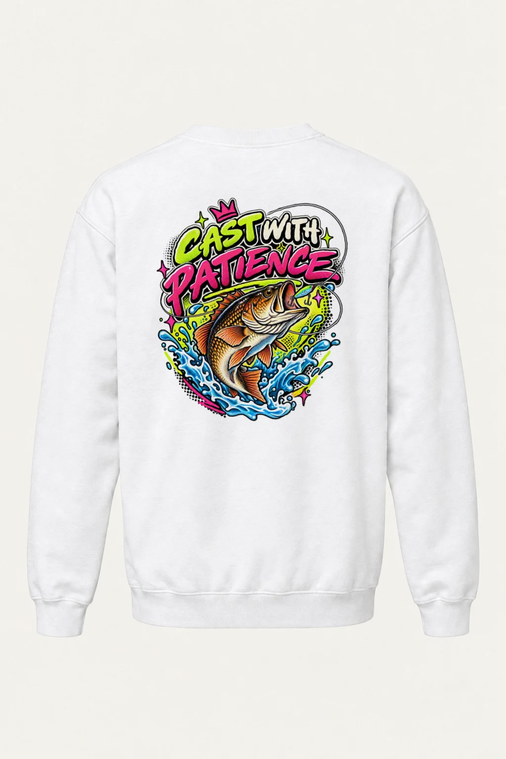 "Cast With Patience" Heavy Blend Unisex Crewneck Sweatshirt | Gildan 18000