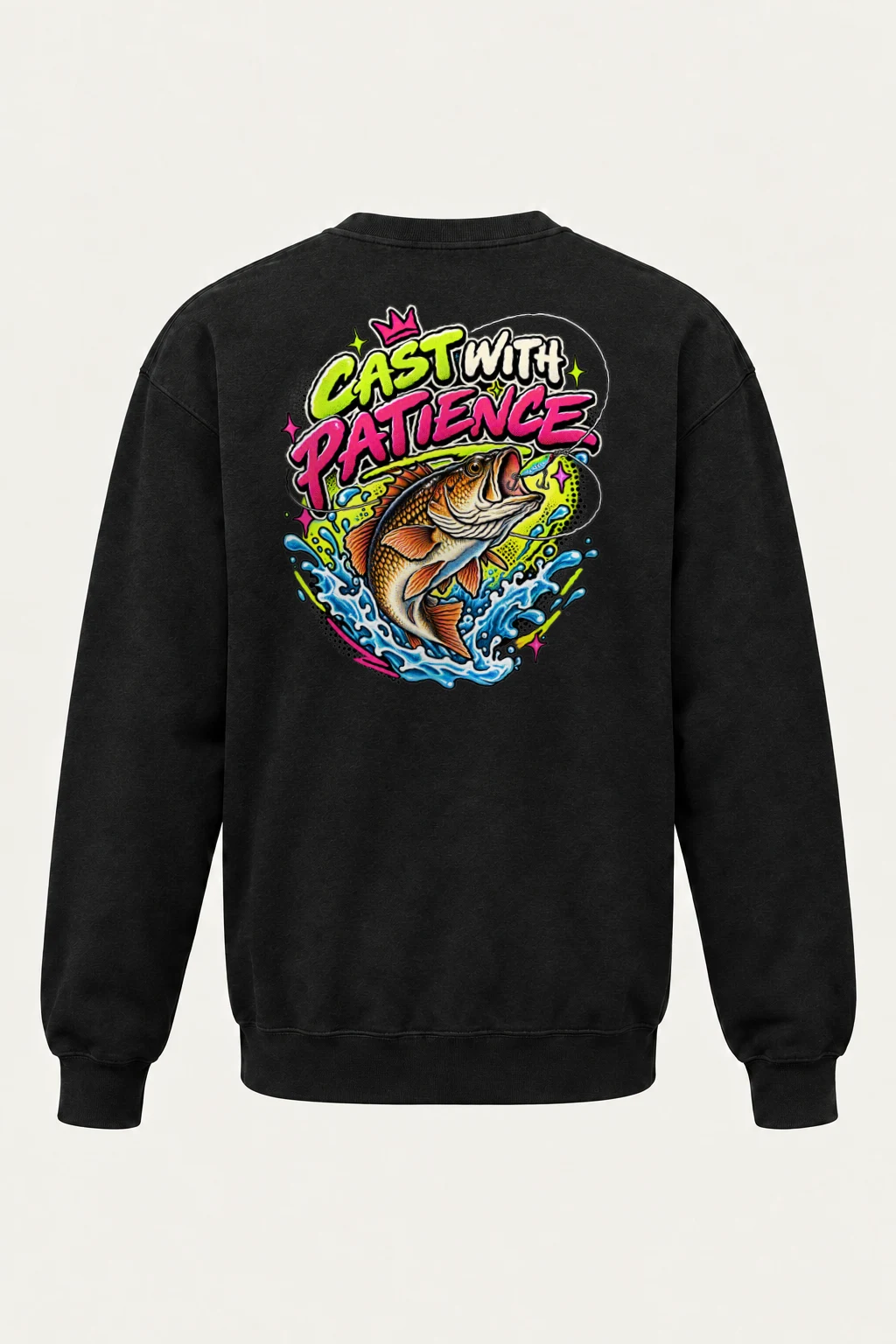 "Cast With Patience" Heavy Blend Unisex Crewneck Sweatshirt | Gildan 18000