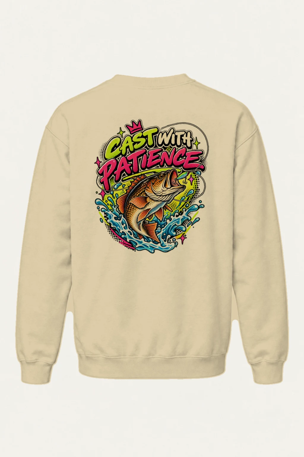 "Cast With Patience" Heavy Blend Unisex Crewneck Sweatshirt | Gildan 18000