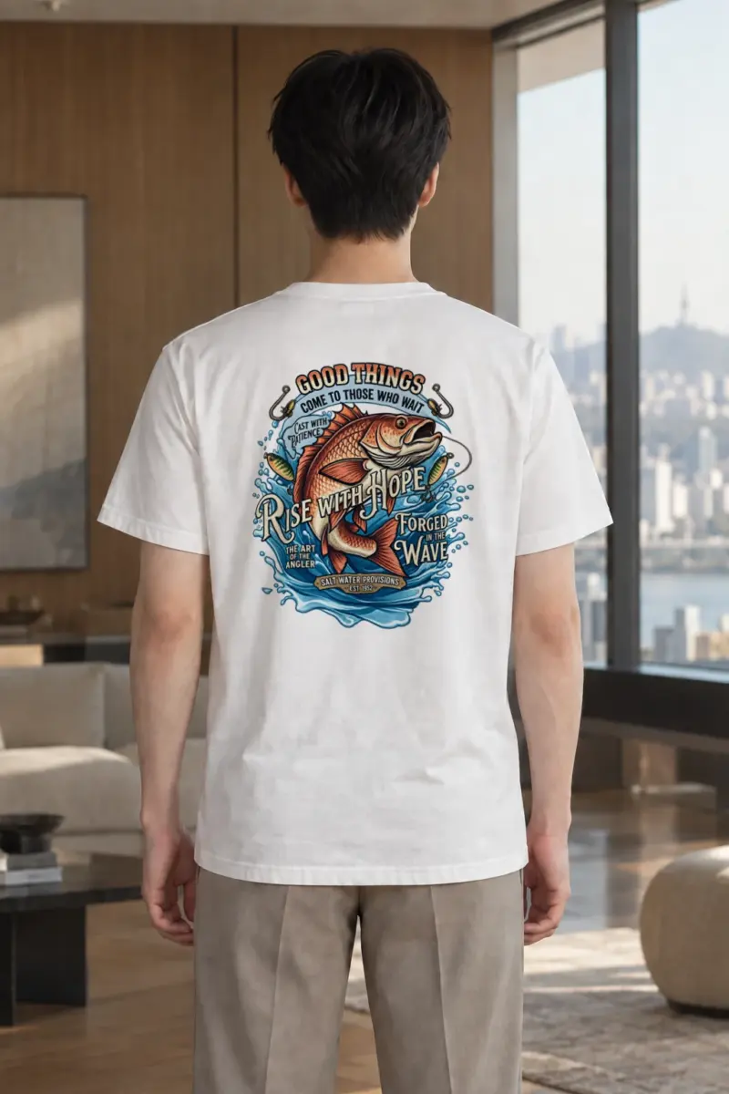 "Cast With Patience" Heavyweight Unisex Crewneck T-shirt | Gildan 5000