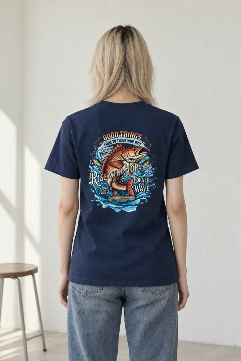 "Cast With Patience" Heavyweight Unisex Crewneck T-shirt