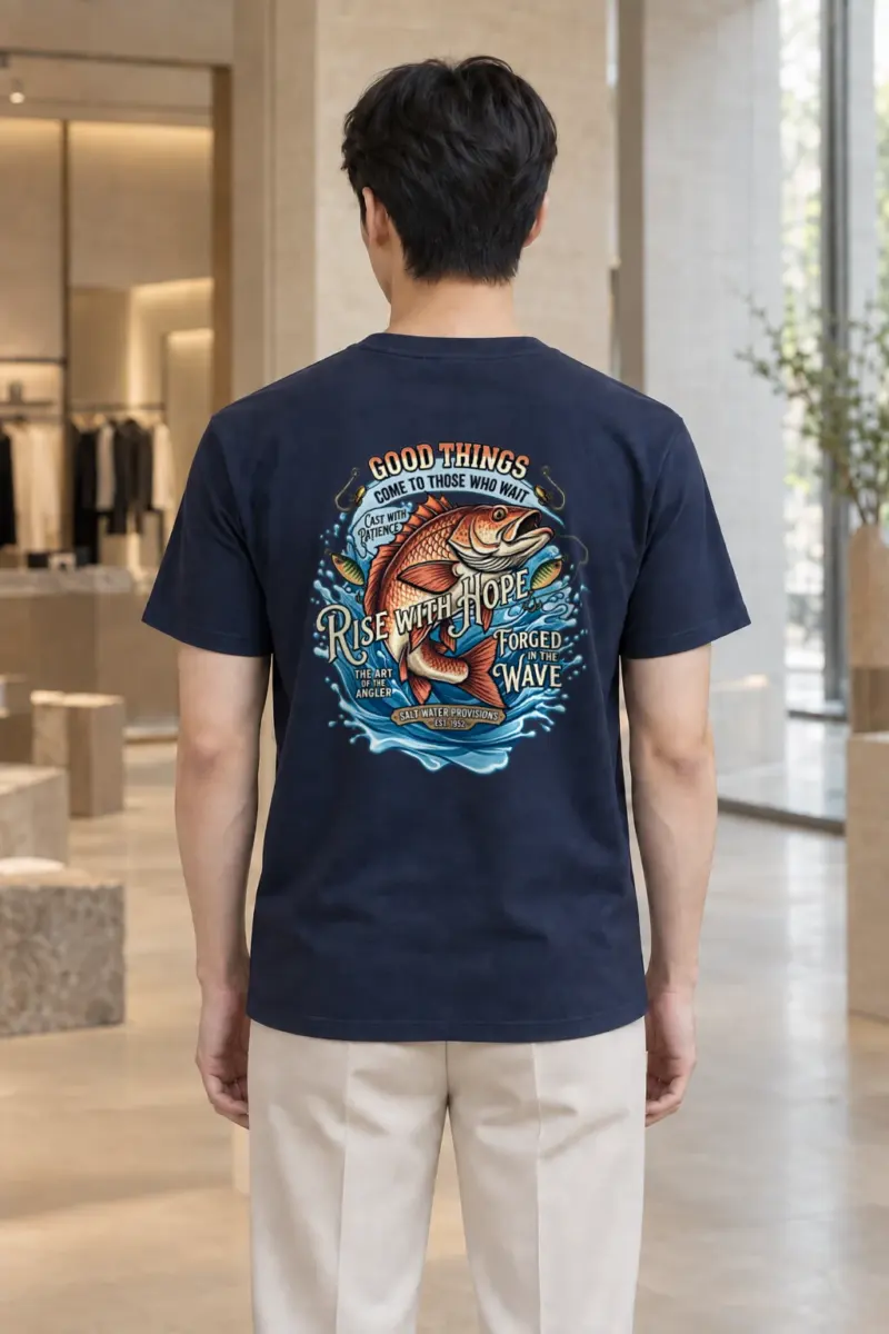 "Cast With Patience" Heavyweight Unisex Crewneck T-shirt