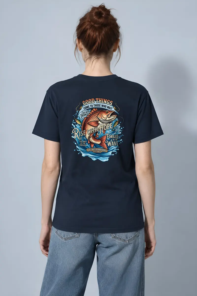 "Cast With Patience" Heavyweight Unisex Crewneck T-shirt
