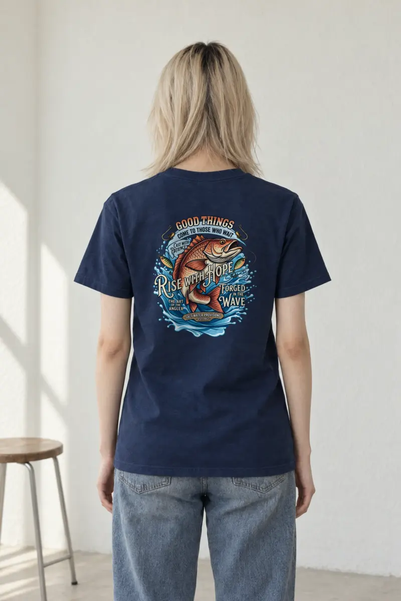 "Cast With Patience" Heavyweight Unisex Crewneck T-shirt