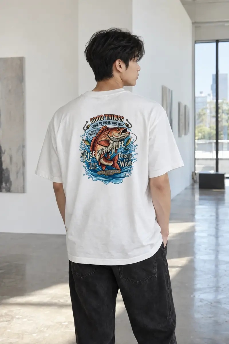 "Cast With Patience" Heavyweight Unisex Crewneck T-shirt | Gildan 5000