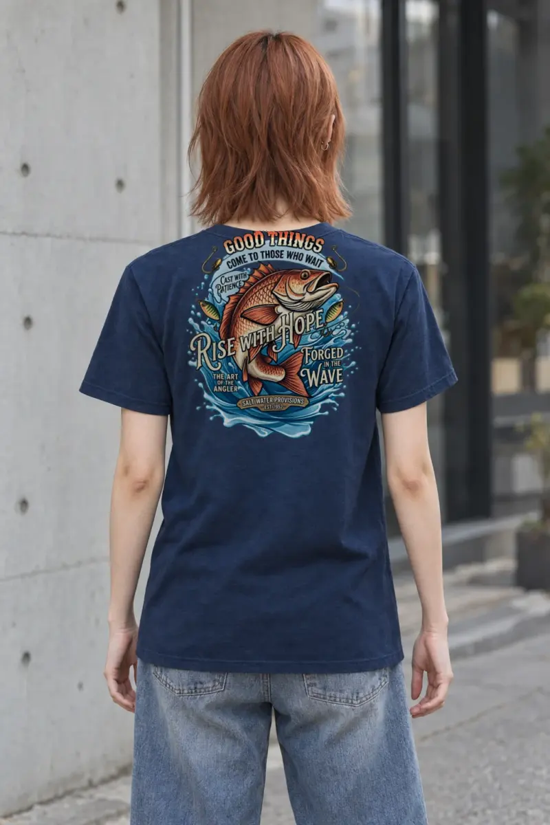 "Cast With Patience" Heavyweight Unisex Crewneck T-shirt