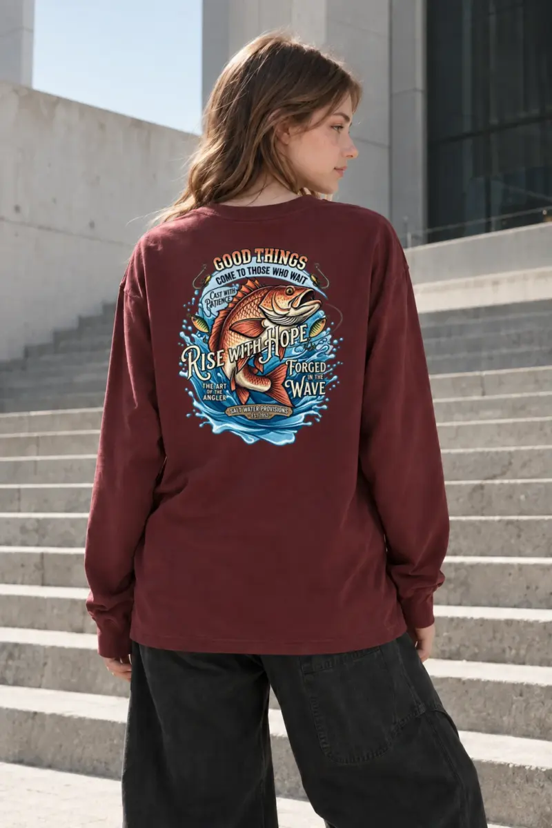 "Cast With Patience" Unisex Longsleeve T-shirt | Gildan 2400