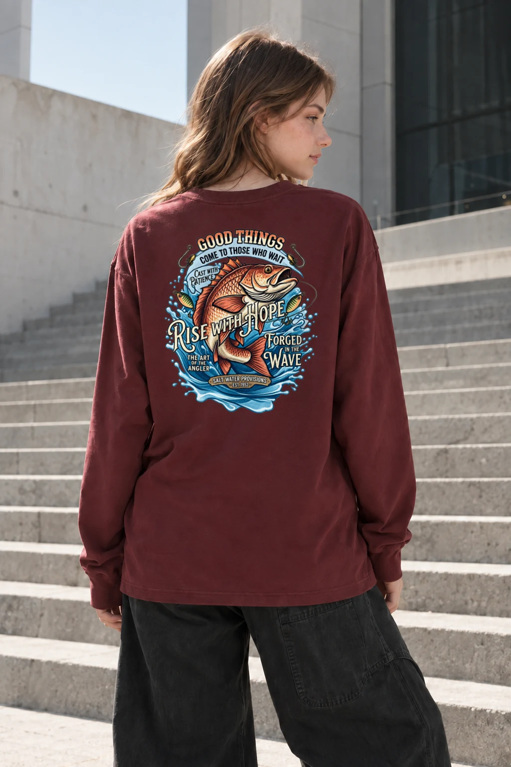 "Cast With Patience" Unisex Longsleeve T-shirt | Gildan 2400