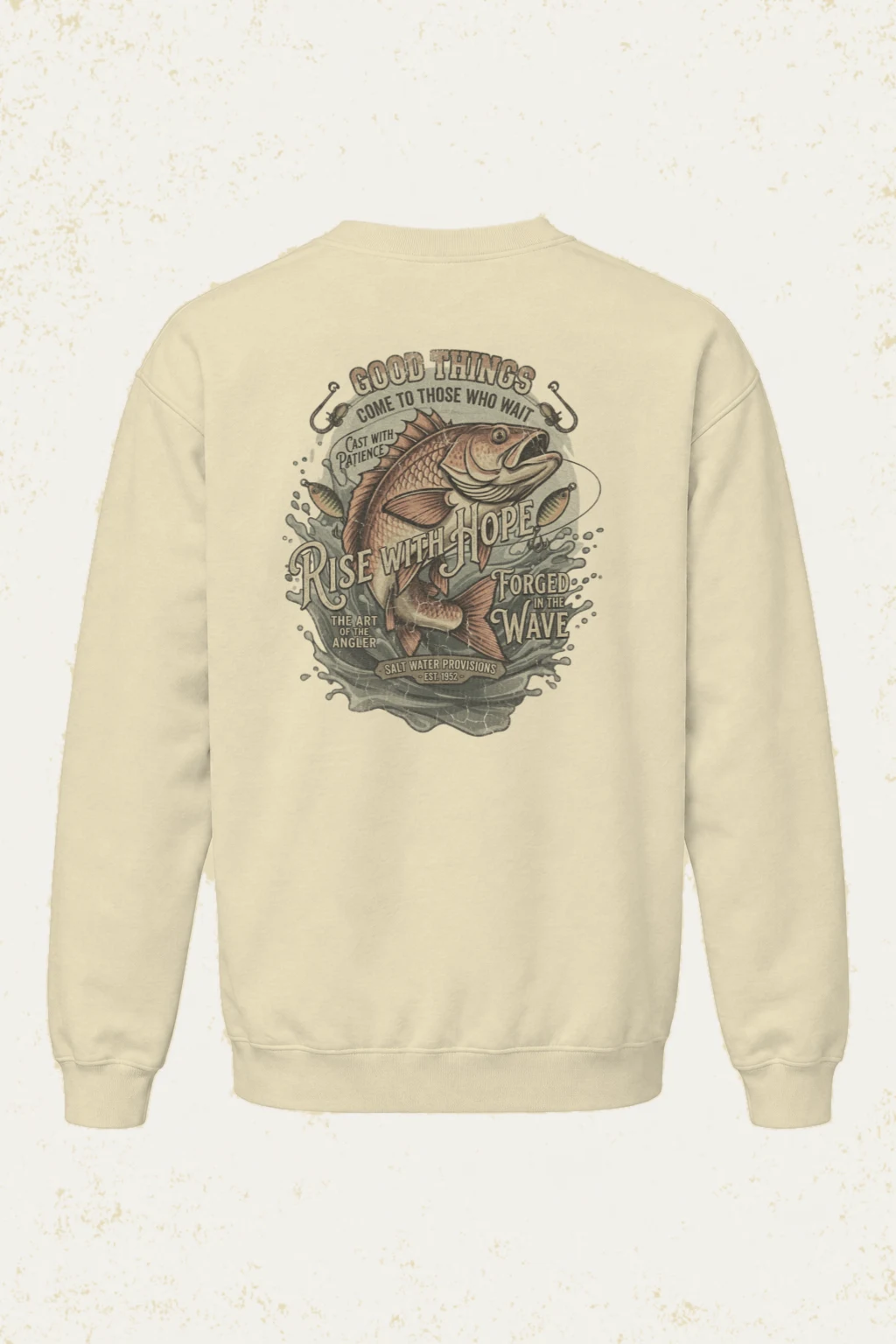"Cast With Patience" Unisex Sponge Fleece Crewneck Sweatshirt | Bella + Canvas 3901