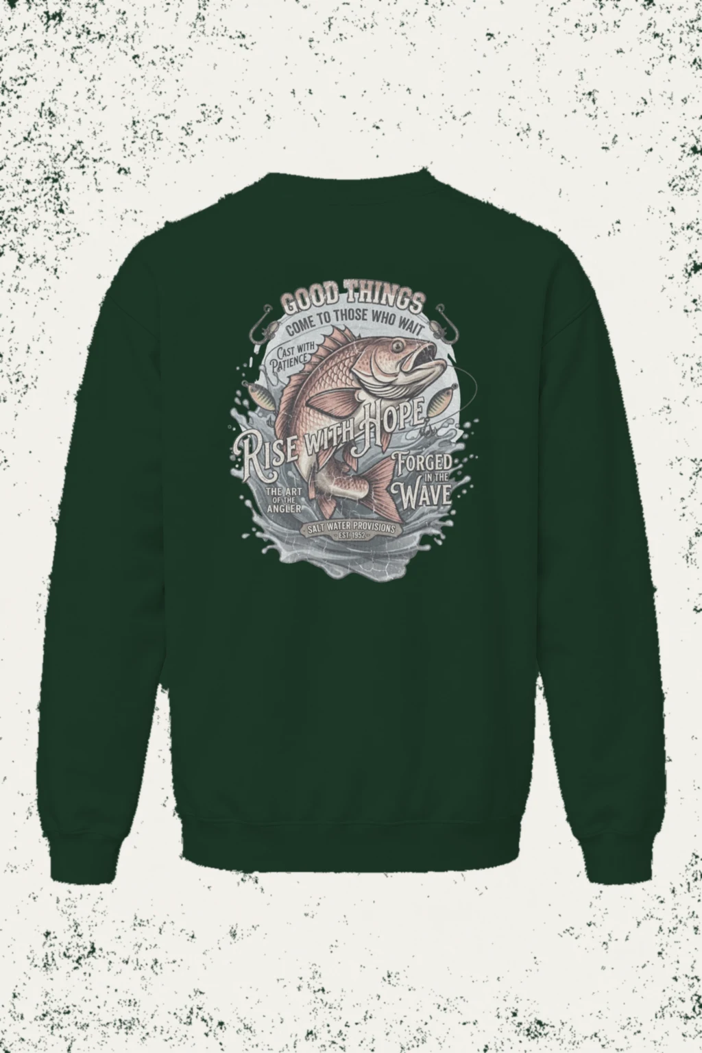 "Cast With Patience" Unisex Sponge Fleece Crewneck Sweatshirt | Bella + Canvas 3901