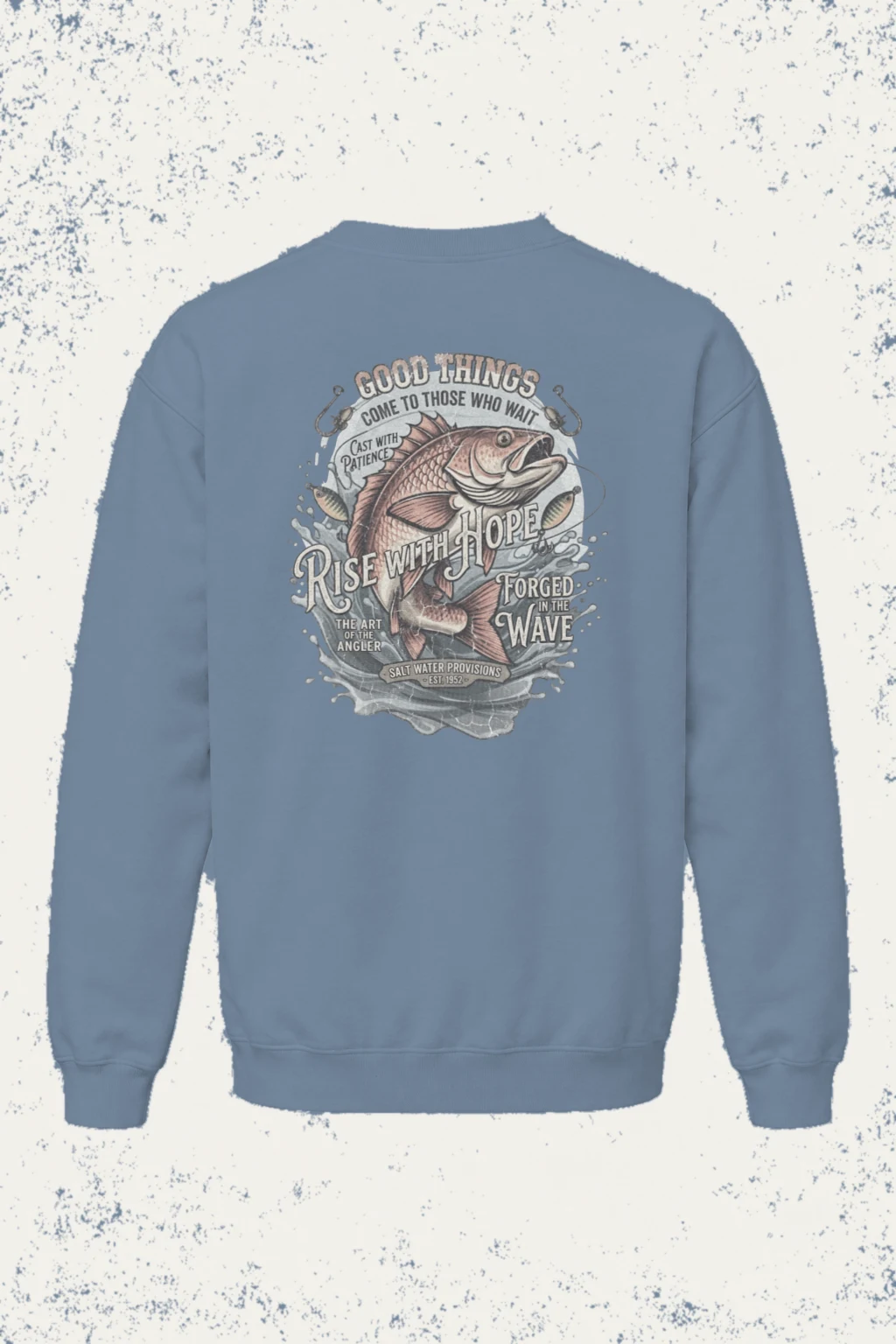 "Cast With Patience" Unisex Sponge Fleece Crewneck Sweatshirt | Bella + Canvas 3901