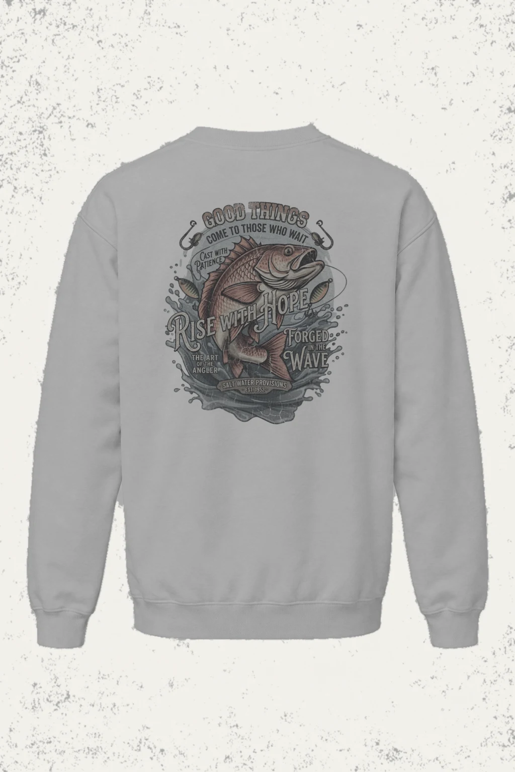 "Cast With Patience" Unisex Sponge Fleece Crewneck Sweatshirt | Bella + Canvas 3901