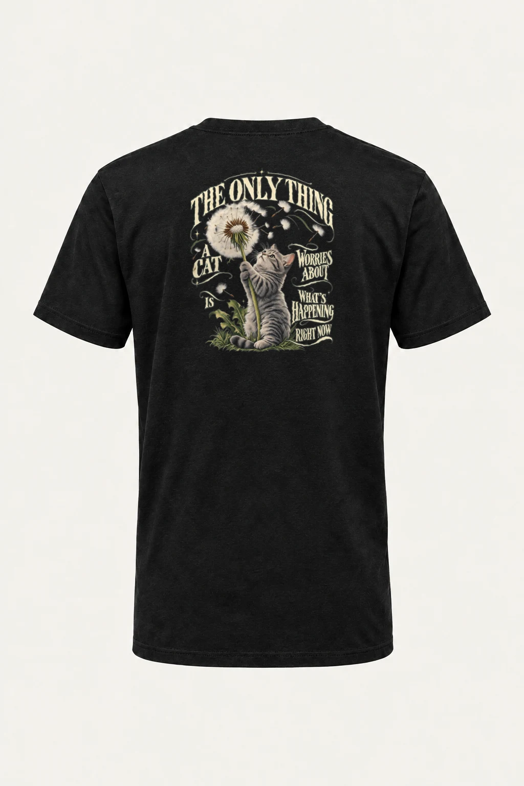 "Cat In The Moment" Heavyweight Unisex Crewneck T-shirt | Gildan 5000