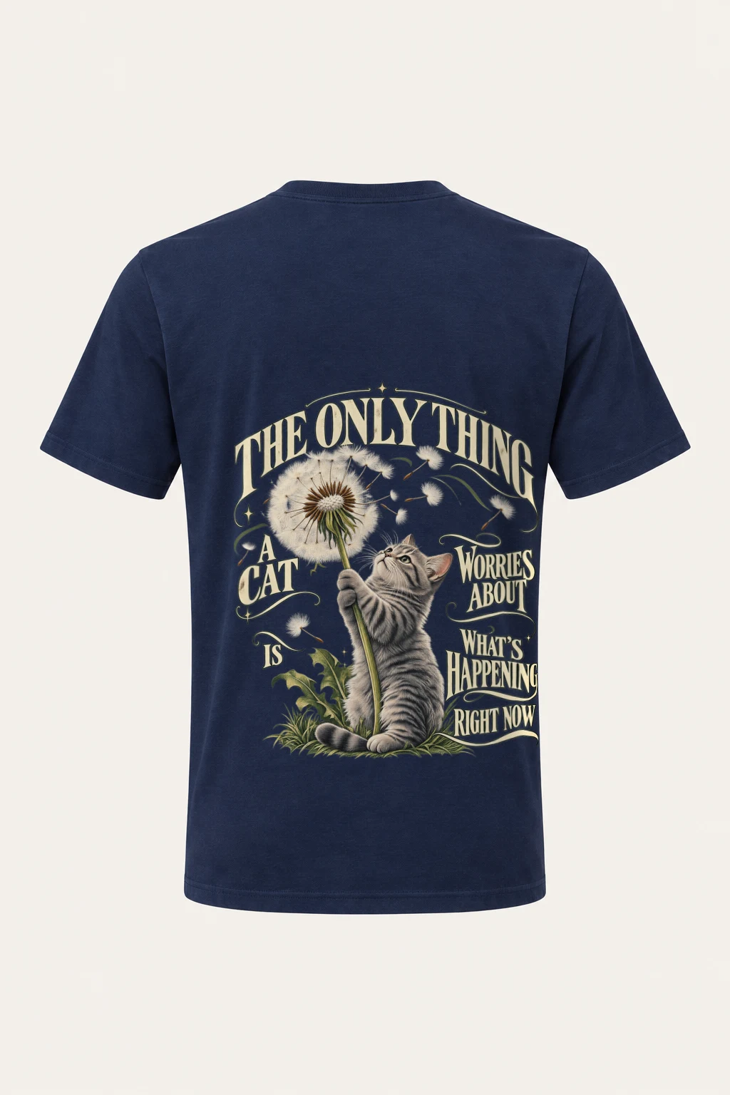 "Cat In The Moment" Heavyweight Unisex Crewneck T-shirt | Gildan 5000
