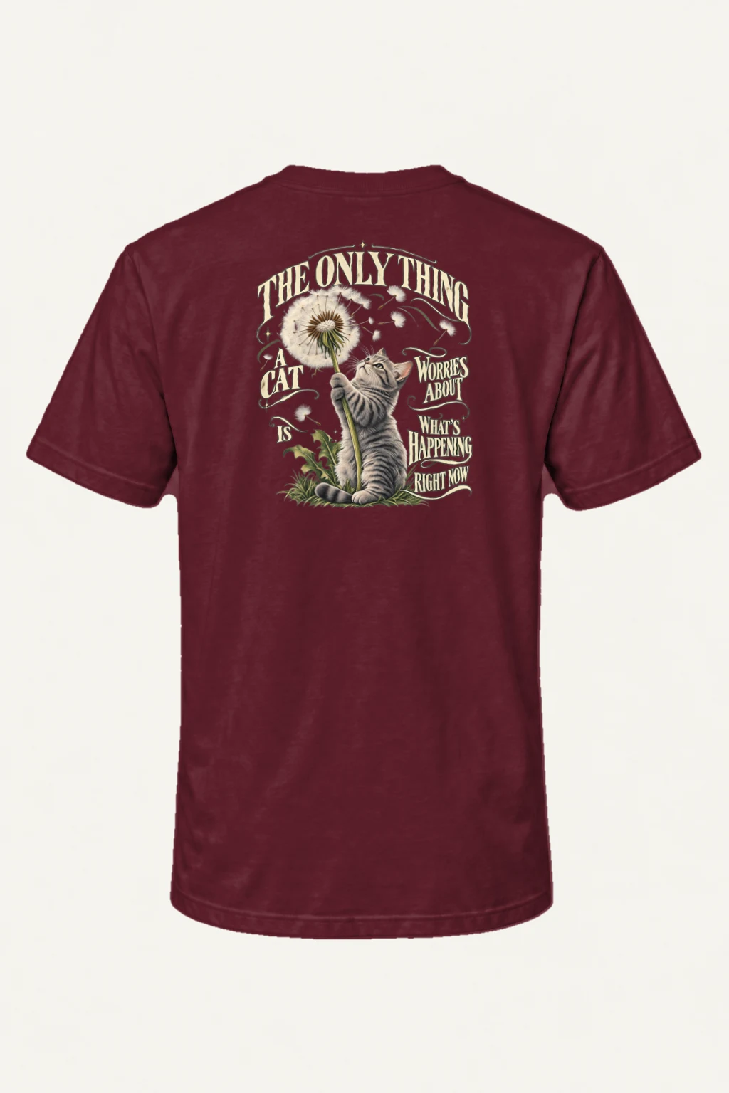 "Cat In The Moment" Heavyweight Unisex Crewneck T-shirt | Gildan 5000
