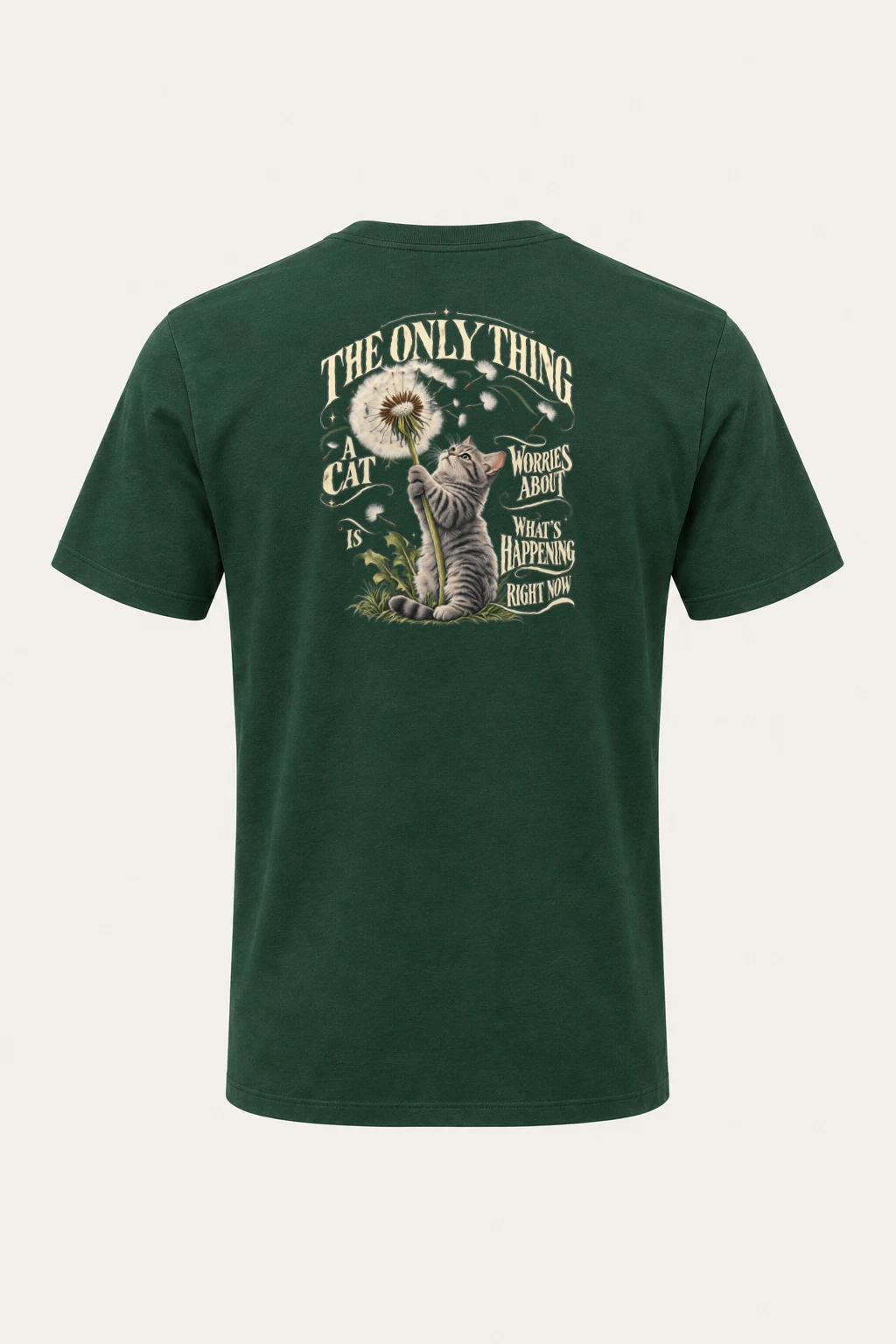 "Cat In The Moment" Heavyweight Unisex Crewneck T-shirt | Gildan 5000