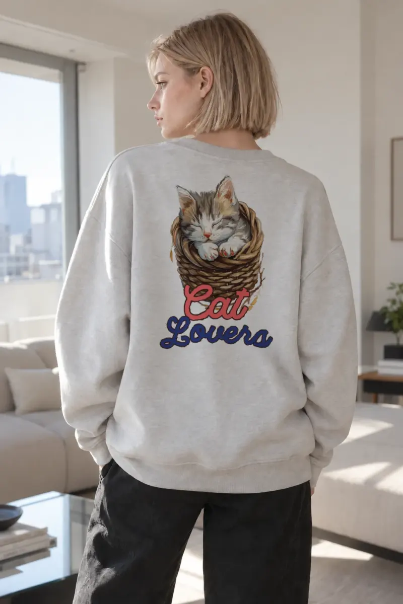 "Cat Lovers" Heavy Blend Unisex Crewneck Sweatshirt | Gildan 18000