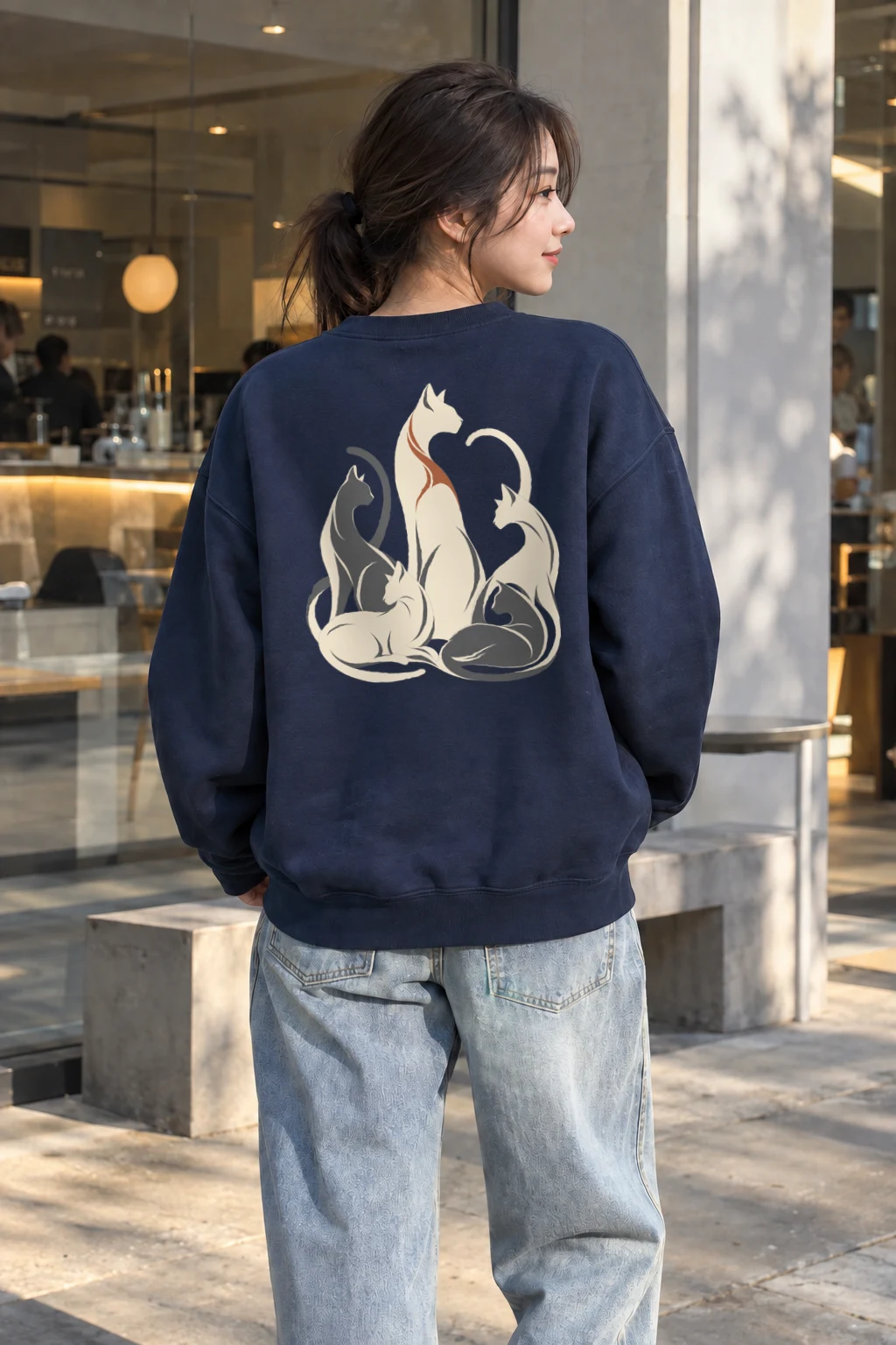 "Cat Rhythm" Heavy Blend Unisex Crewneck Sweatshirt | Gildan 18000