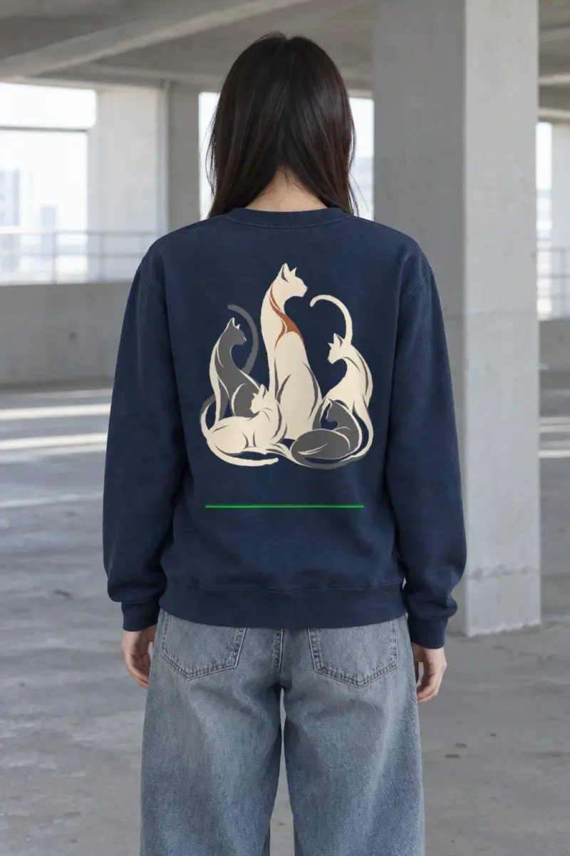 "Cat Rhythm" Heavy Blend Unisex Crewneck Sweatshirt | Gildan 18000