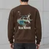 "Feline On Surfboard" Heavy Blend Unisex Crewneck Sweatshirt | Gildan 18000