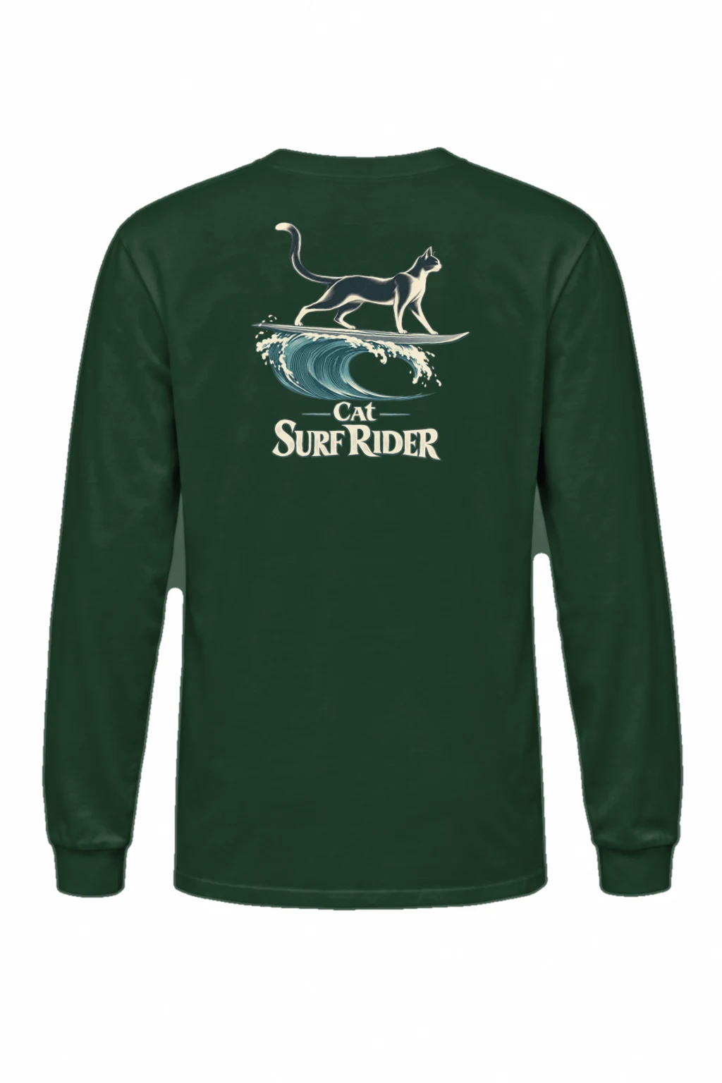 "Cat Surf Rider" Unisex Longsleeve T-shirt | Gildan 2400