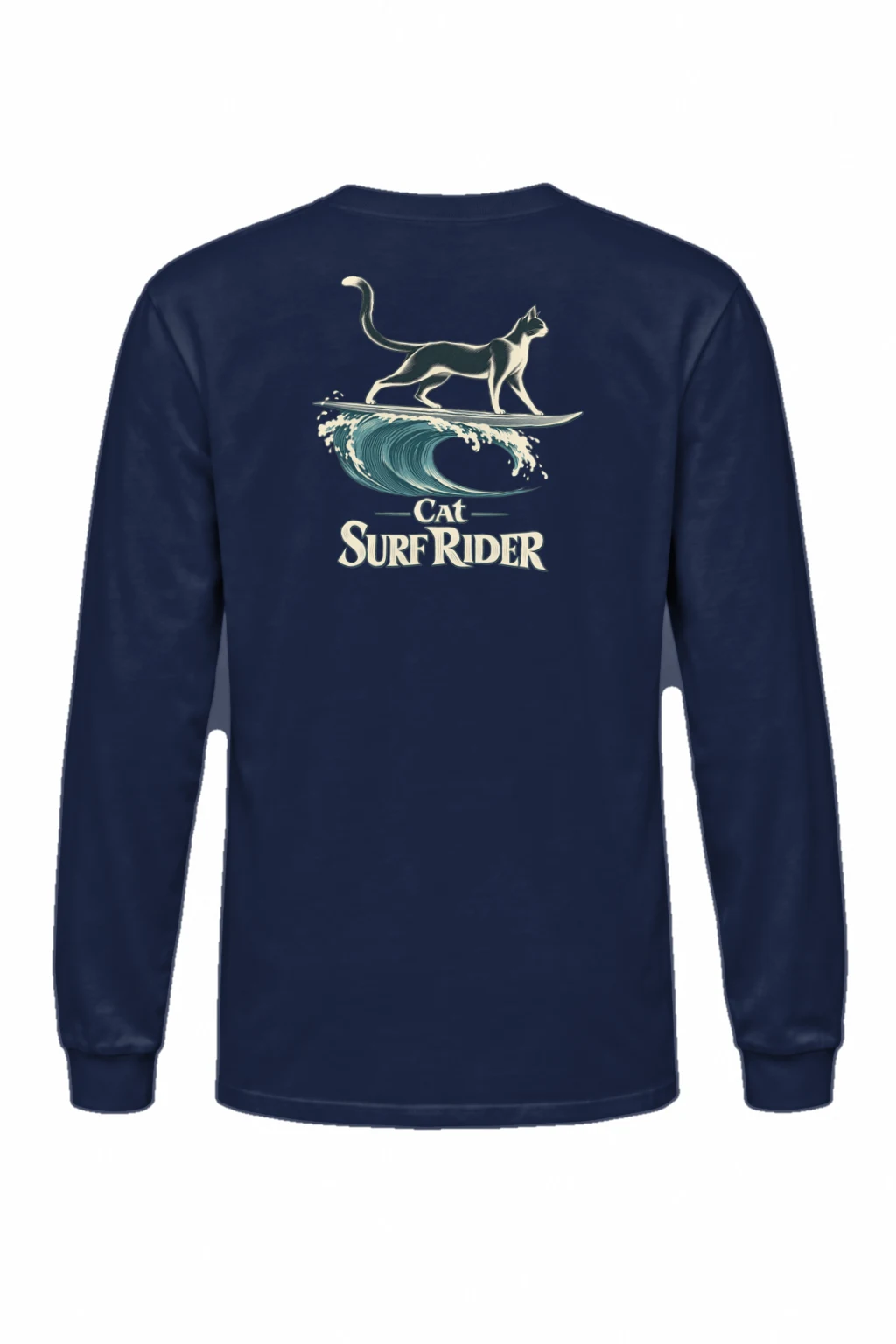 "Cat Surf Rider" Unisex Longsleeve T-shirt | Gildan 2400