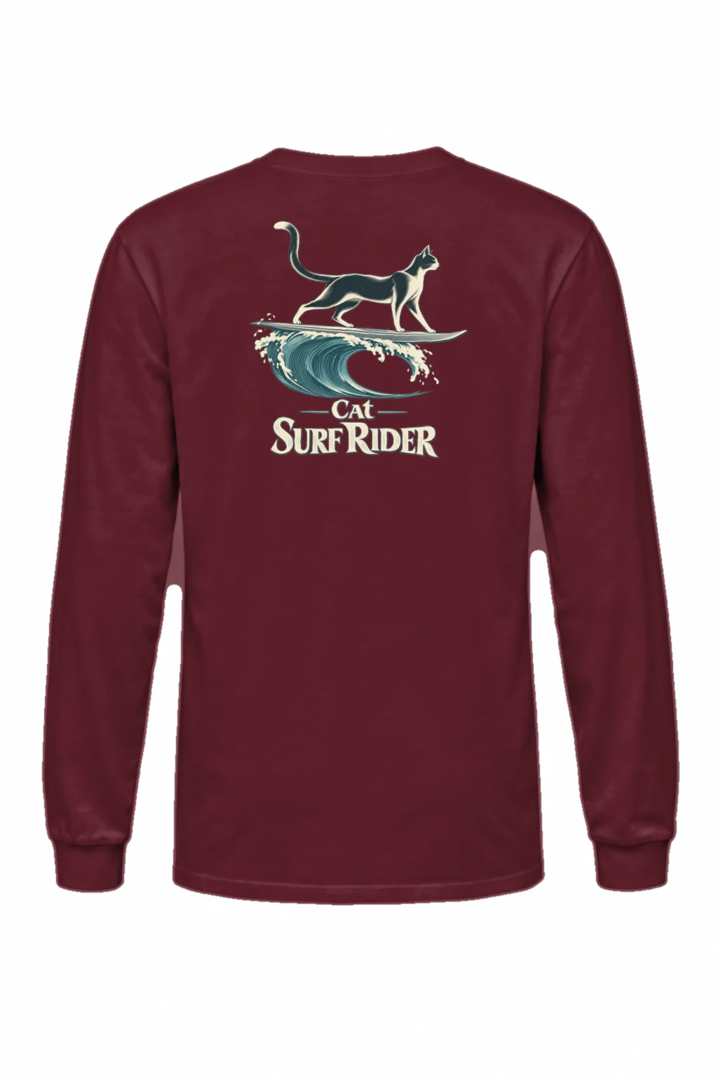 "Cat Surf Rider" Unisex Longsleeve T-shirt | Gildan 2400