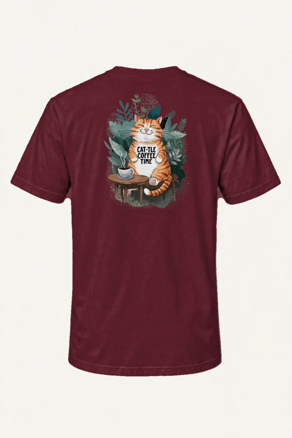 "Cat-tle Coffee Time" Heavyweight Unisex Crewneck T-shirt | Gildan 5000