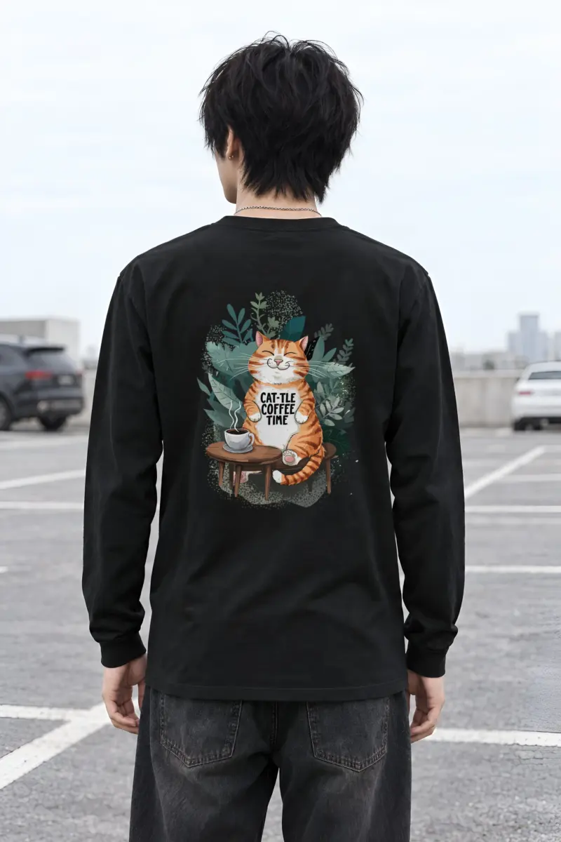 "Cat-Tle Coffee Time" Unisex Longsleeve T-shirt