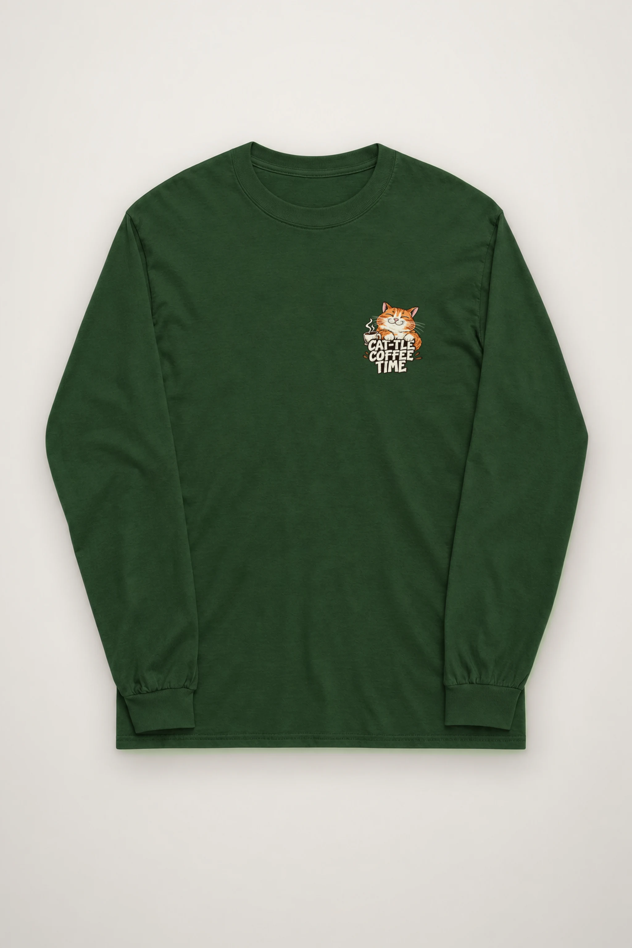 "Cat-Tle Coffee Time" Unisex Longsleeve T-shirt