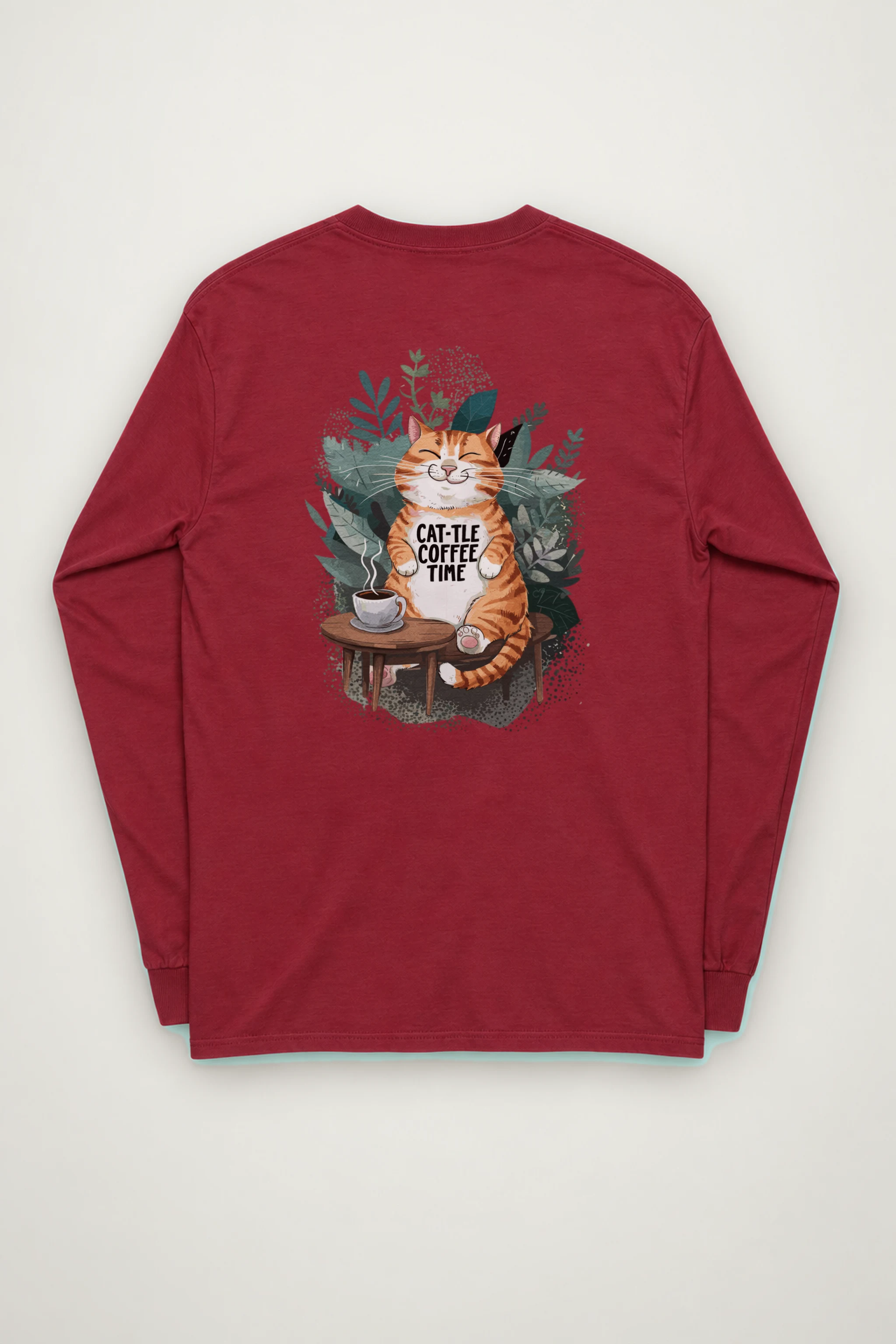 "Cat-Tle Coffee Time" Unisex Longsleeve T-shirt